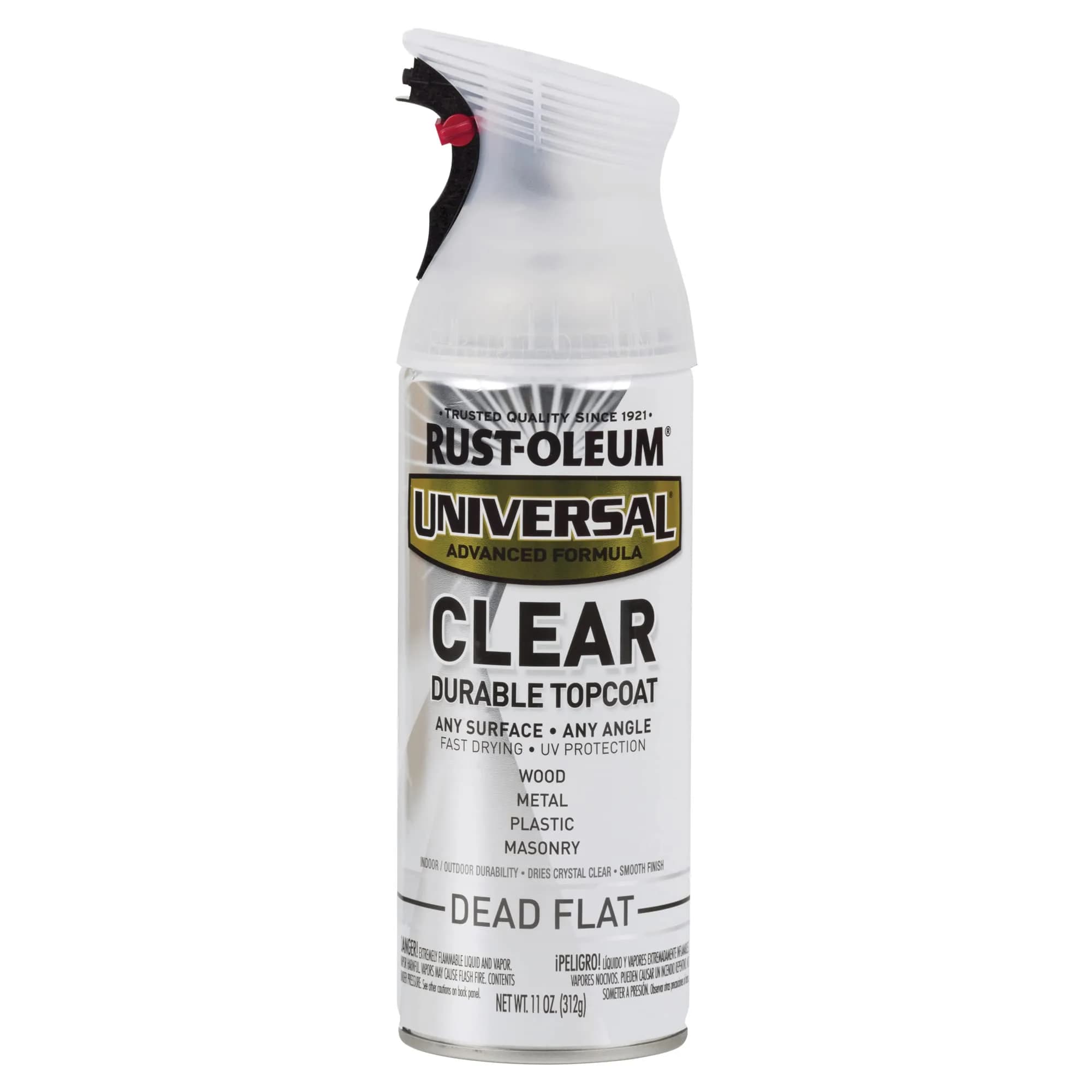 Rust-Oleum Universal All Surface Clear Topcoat Spray 11 oz (325 ml) Frosted Pearl Clear | Professional Grade Paint for Wood, Metal, Plastic