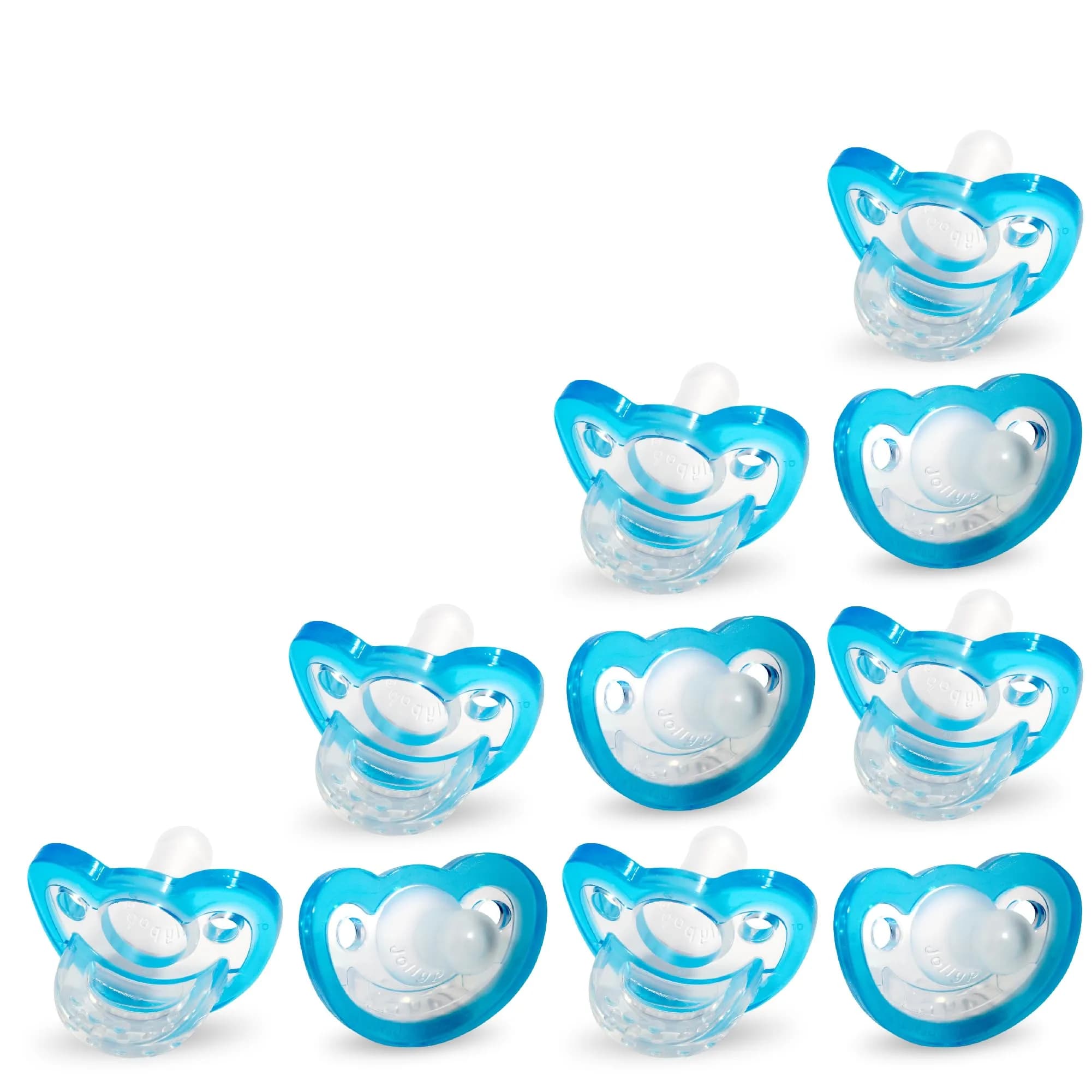 RAZBABY Jollypop Pacifier for Babies 3 Months & Up | Natural Orthodontic Design, BPA-Free, USA Made, 2 Pack, Blue — Blue