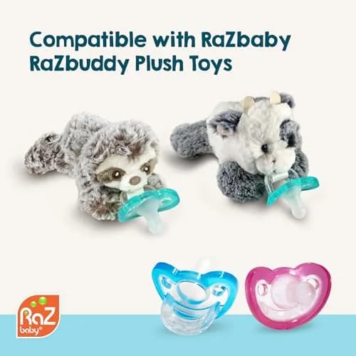 RAZBABY Jollypop Pacifier for Babies 3 Months & Up | Natural Orthodontic Design, BPA-Free, USA Made, 2 Pack, Blue thumbnail 9