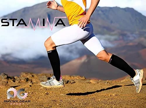 Physix Gear Sport Compression Socks L/XL Black/Pink | Graduated Compression for Circulation & Athletic Support thumbnail 3