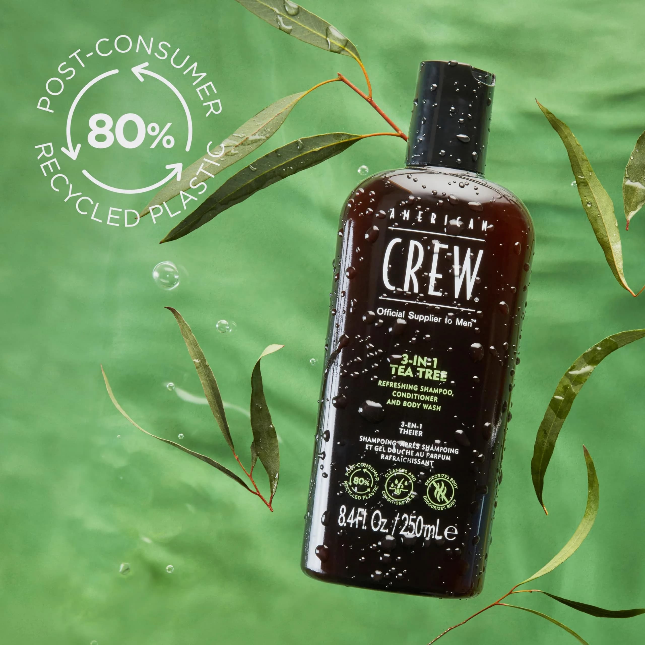 American Crew 3-in-1 Shampoo & Body Wash Tea Tree 1000ml (33.8 fl oz) | Cleanses, Conditions & Revitalizes Hair & Skin - view 4