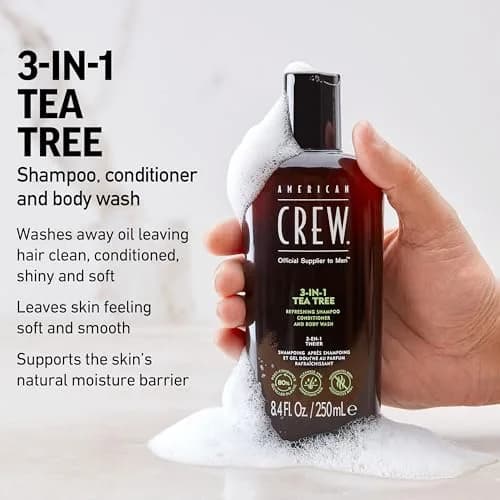 American Crew 3-in-1 Shampoo & Body Wash Tea Tree 1000ml (33.8 fl oz) | Cleanses, Conditions & Revitalizes Hair & Skin thumbnail 3