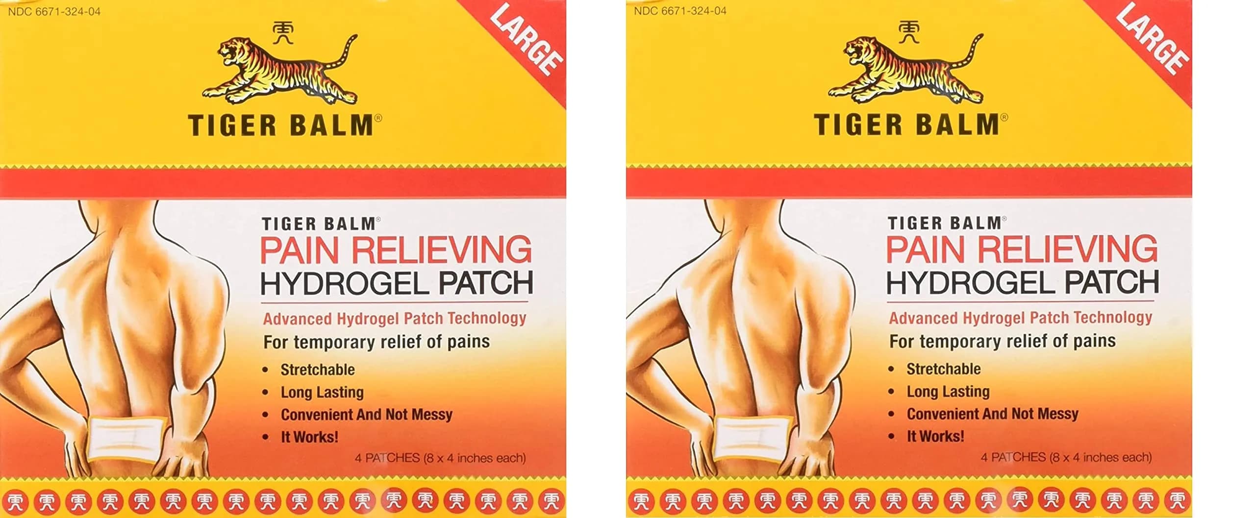 Tiger Balm Pain Relieving Patch Large | Fast, Long-Lasting Relief, Unnoticed Under Clothing