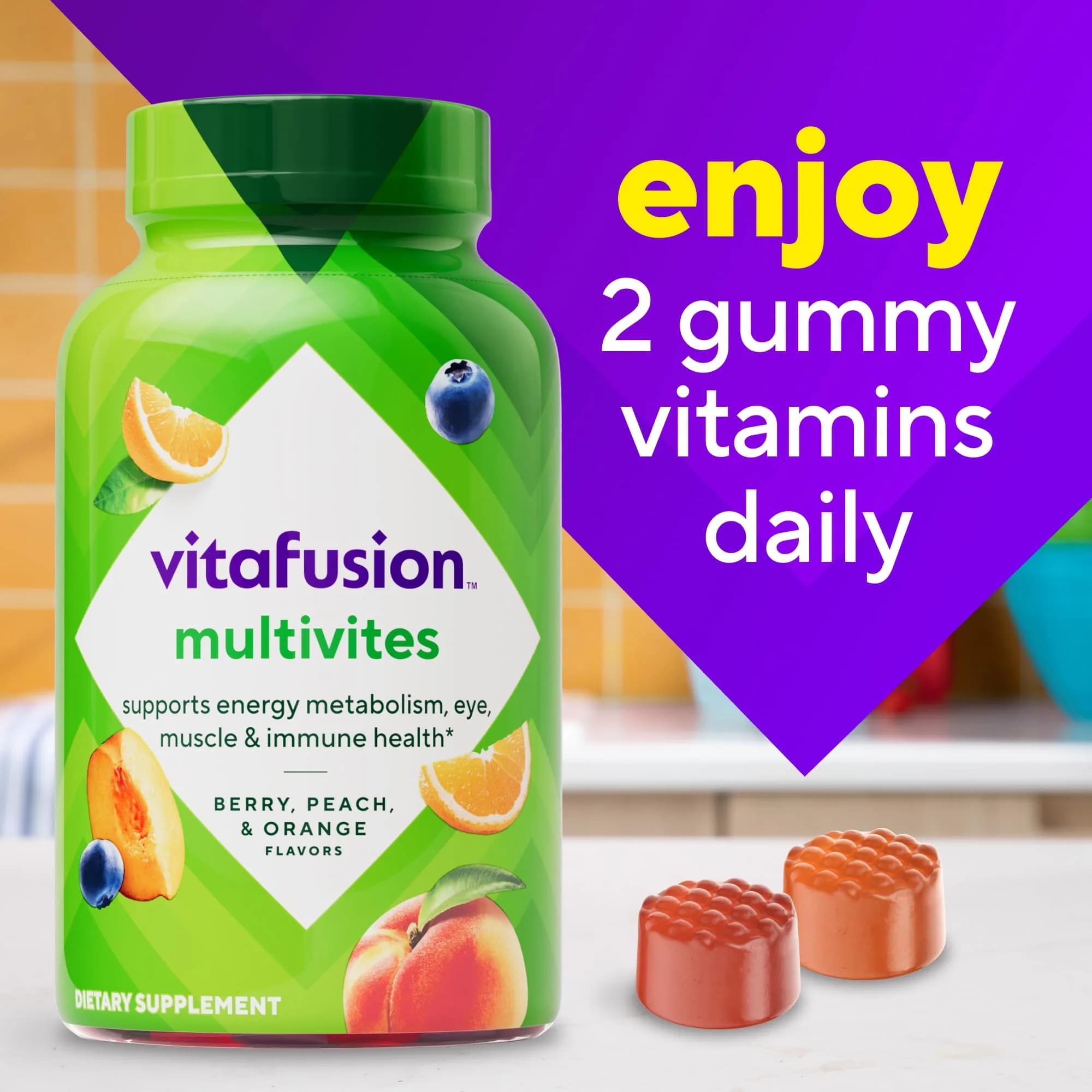 Vitafusion Multivitamin Gummies for Adults | 120 Count (40g) | Assorted Fruit Flavors | Gluten & Dairy Free - view 6