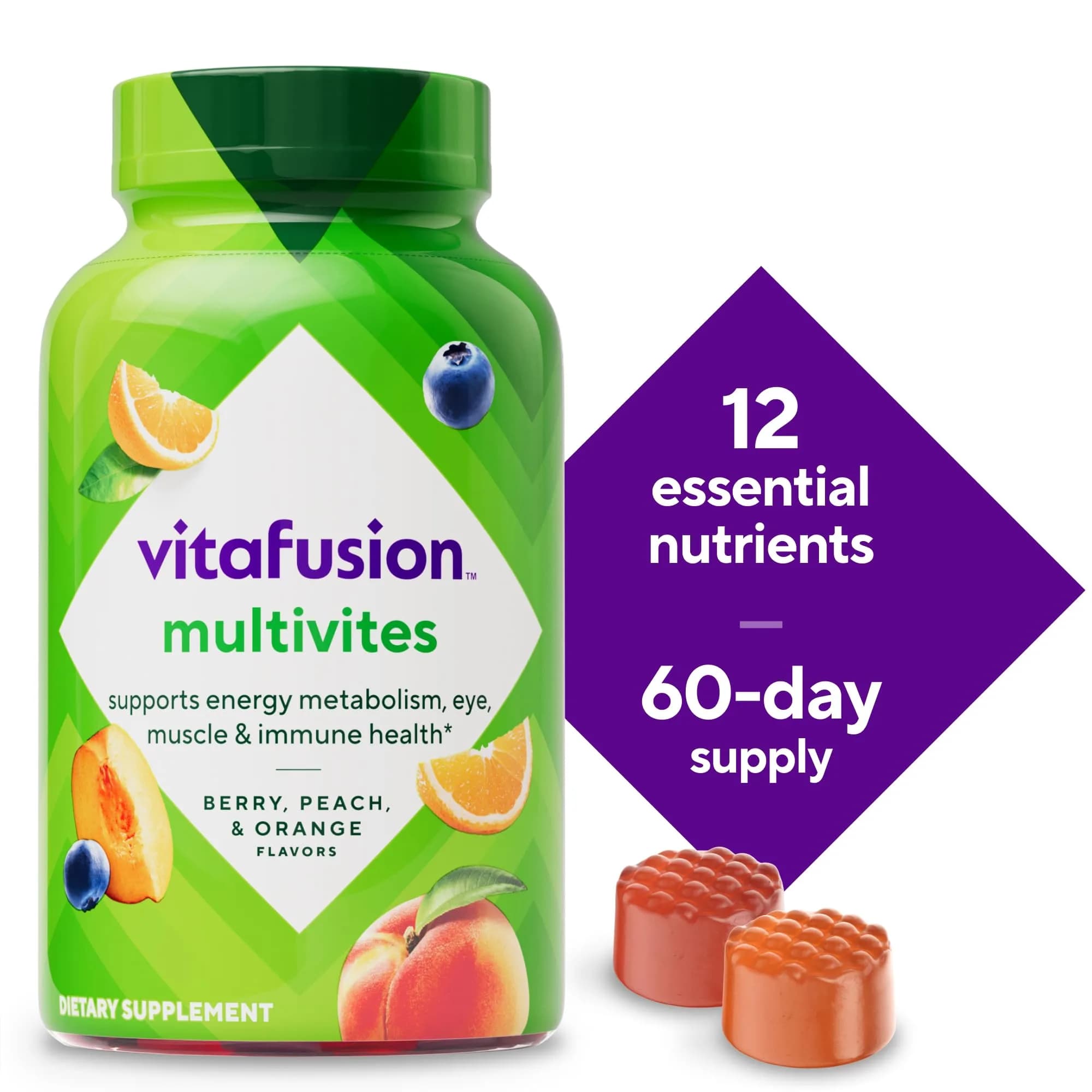 Vitafusion Multivitamin Gummies for Adults | 120 Count (40g) | Assorted Fruit Flavors | Gluten & Dairy Free - view 2
