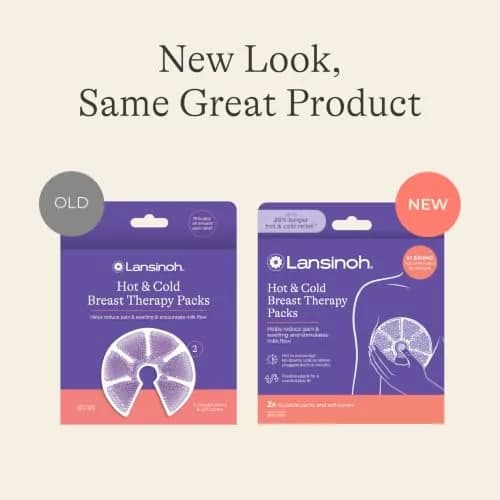 Lansinoh Breast Therapy Packs with Soft Covers, 2 Count (Pack of 1) | Hot & Cold Relief for Engorgement, Clogged Ducts, Mastitis thumbnail 2