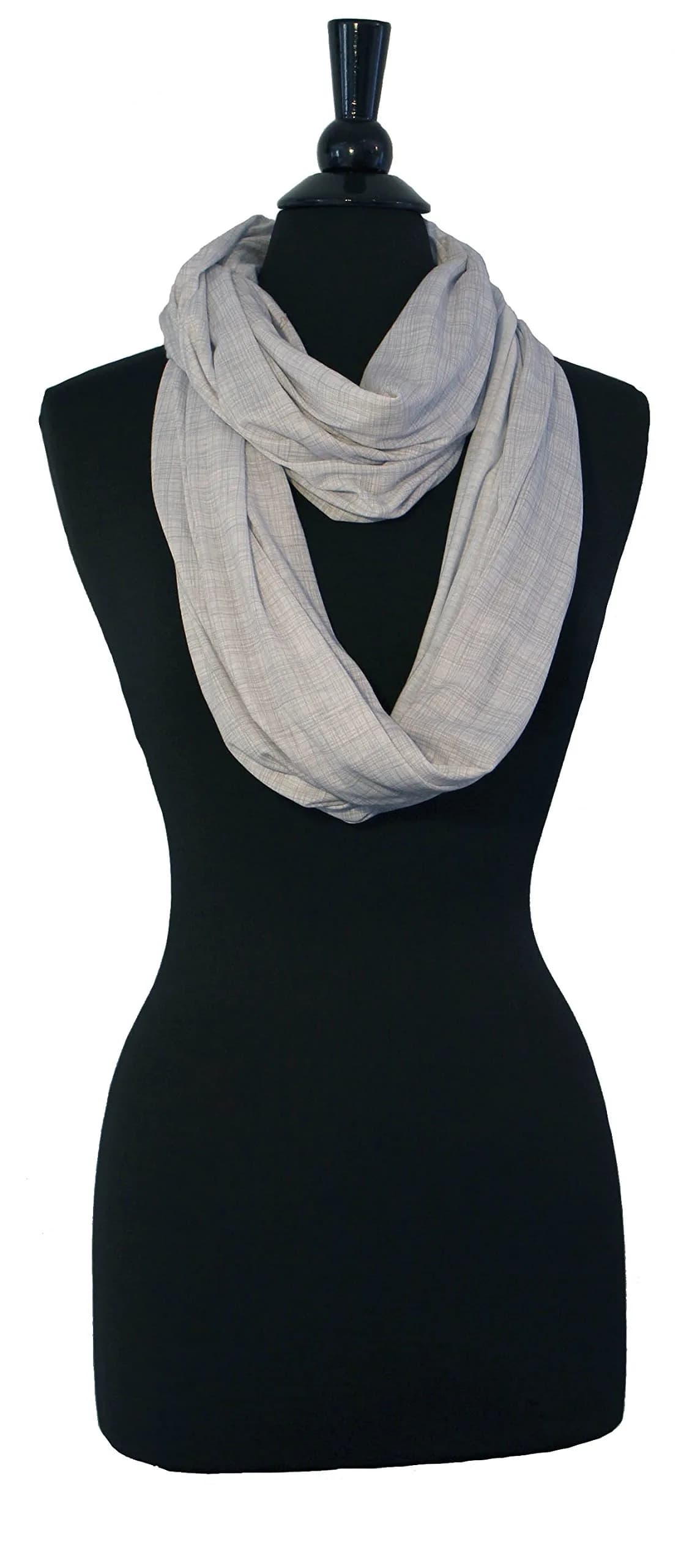 LK Baby Infinity Nursing Scarf Breastfeeding Cover Heathered Grey | Soft Jersey, Breathable, Multi-Use - view 7