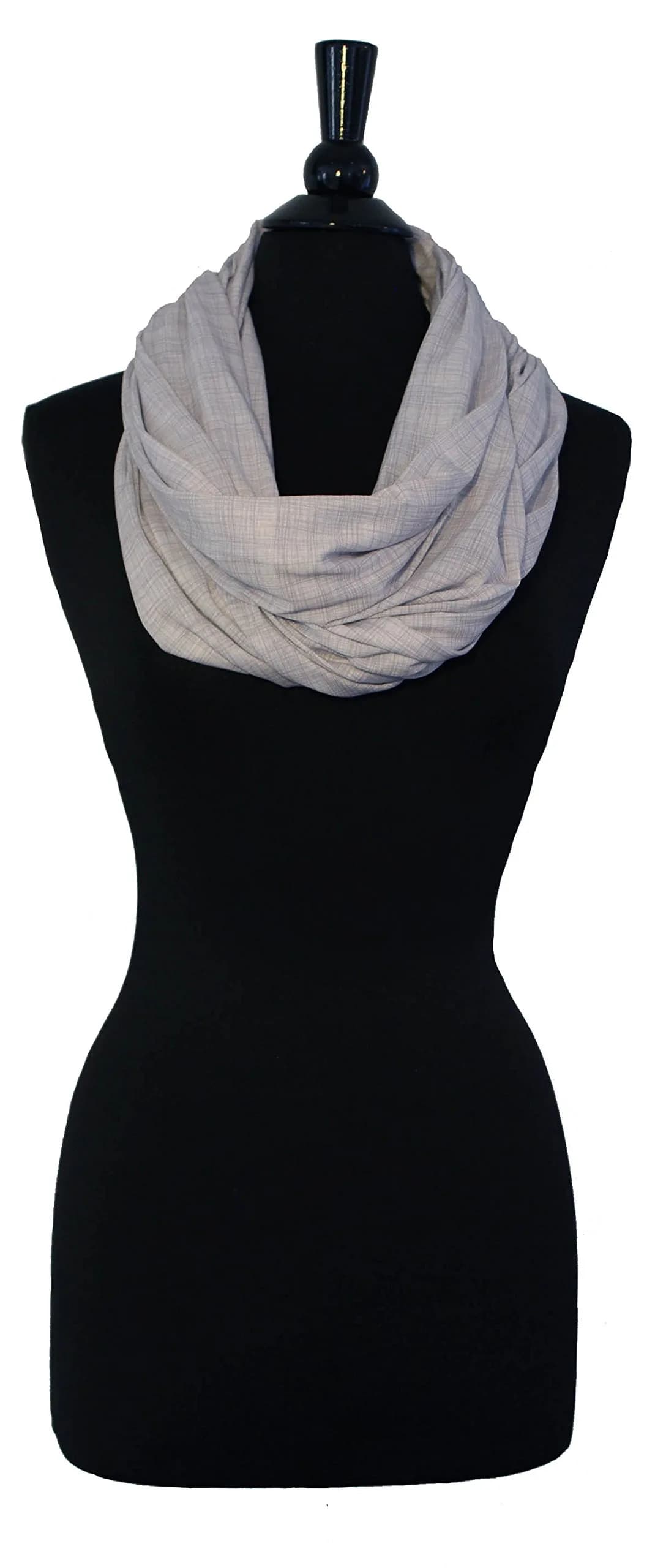LK Baby Infinity Nursing Scarf Breastfeeding Cover Heathered Grey | Soft Jersey, Breathable, Multi-Use - view 9