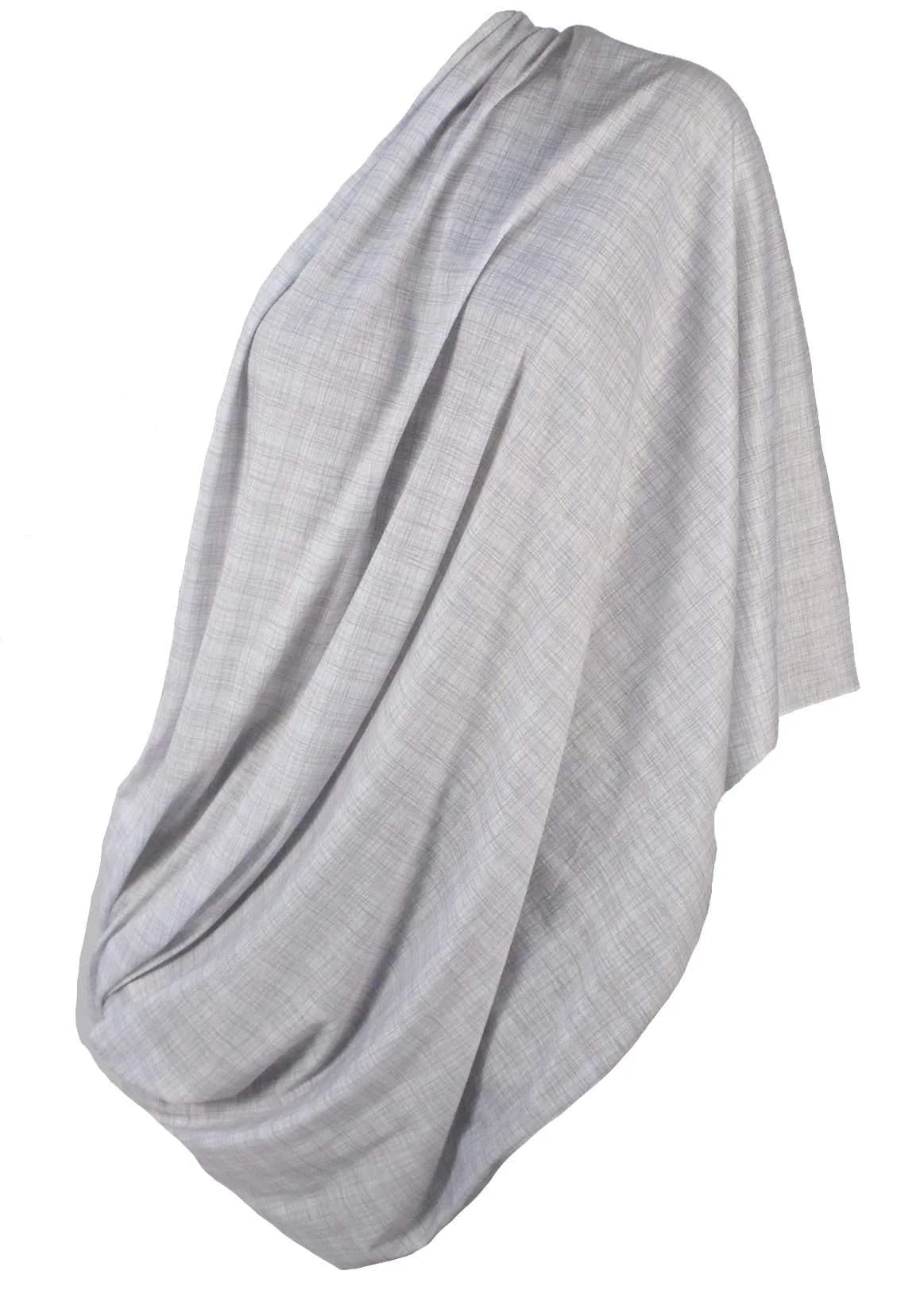 LK Baby Infinity Nursing Scarf Breastfeeding Cover Heathered Grey | Soft Jersey, Breathable, Multi-Use - view 3