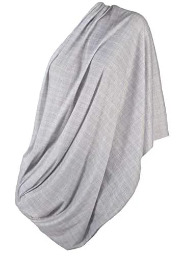 LK Baby Infinity Nursing Scarf Breastfeeding Cover Heathered Grey | Soft Jersey, Breathable, Multi-Use thumbnail 3