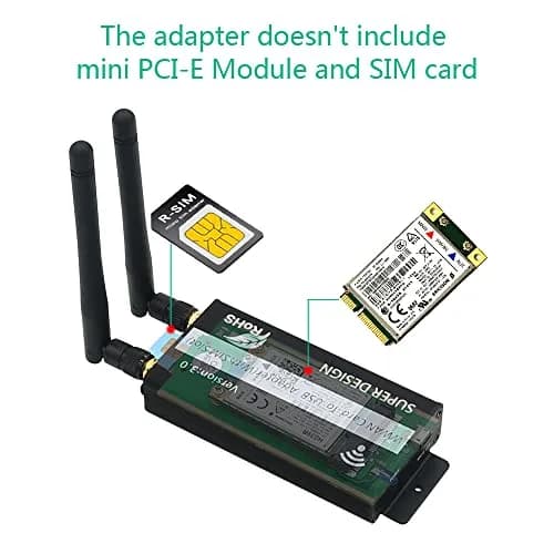 SUPERPLUS Mini PCI-E to USB Adapter with SIM Card Slot | Supports 3G/4G LTE, WWAN, GPS, No Driver Needed, Plug & Play thumbnail 2