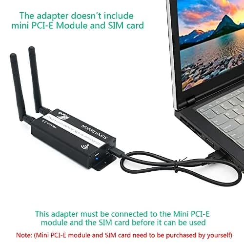 SUPERPLUS Mini PCI-E to USB Adapter with SIM Card Slot | Supports 3G/4G LTE, WWAN, GPS, No Driver Needed, Plug & Play thumbnail 3