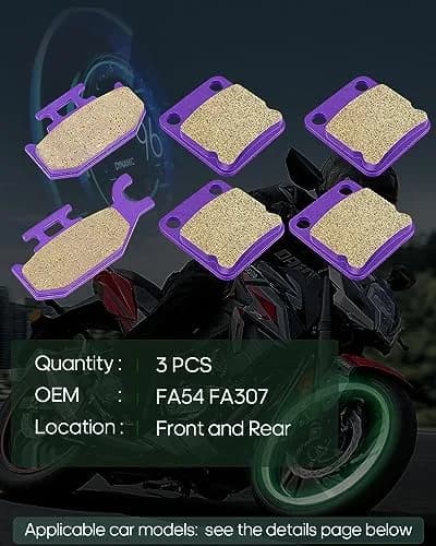 SCITOO Front and Rear Brake Pads for Yamaha Big Bear 400 2003-2006 FA54 | OEM Replacement, Carbon Fiber, Easy Fit thumbnail 2