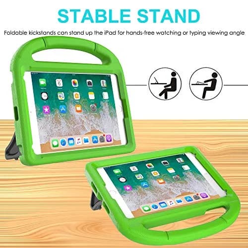 Suplik Kids Case for iPad Mini 1-5 (7.9") | Green EVA & Rubber with Handle, Kickstands & 2 Screen Protectors thumbnail 3