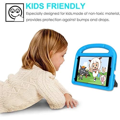 Suplik Kids Case for iPad Mini 1-5 (7.9") | Blue Shockproof Handle Stand Cover with 2 Screen Protectors thumbnail 5