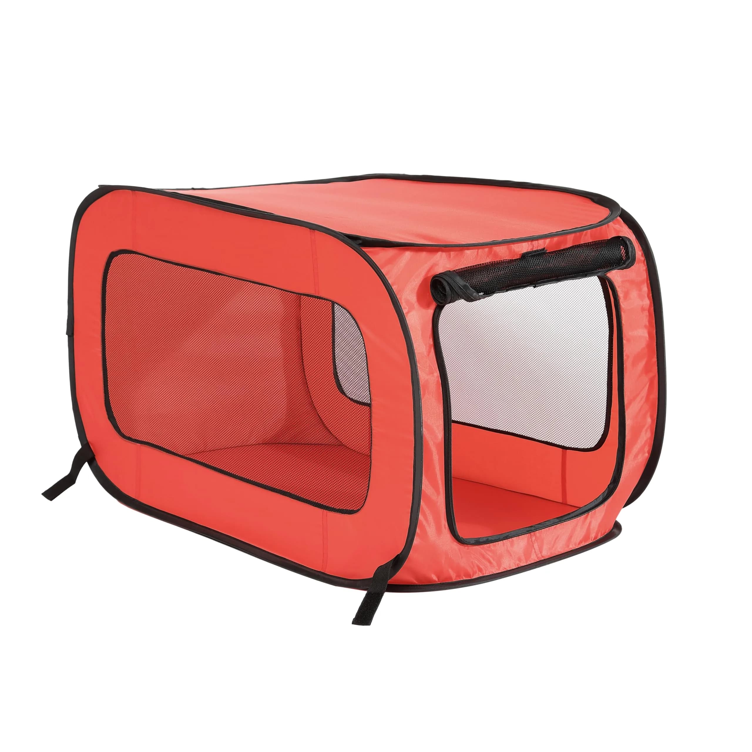 Beatrice Home Fashions Animal Cage 32.5"L x 19.5"W x 19.5"H | Collapsible Travel Kennel — Red