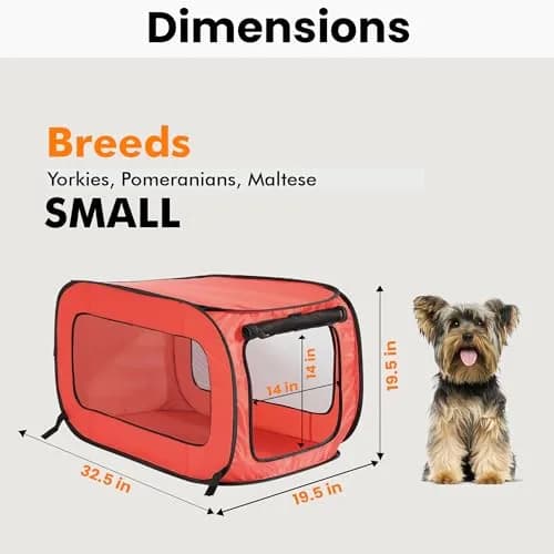 Beatrice Home Fashions Portable Collapsible Dog Kennel 32.5"L x 19.5"W x 19.5"H | Lightweight Travel Crate thumbnail 2