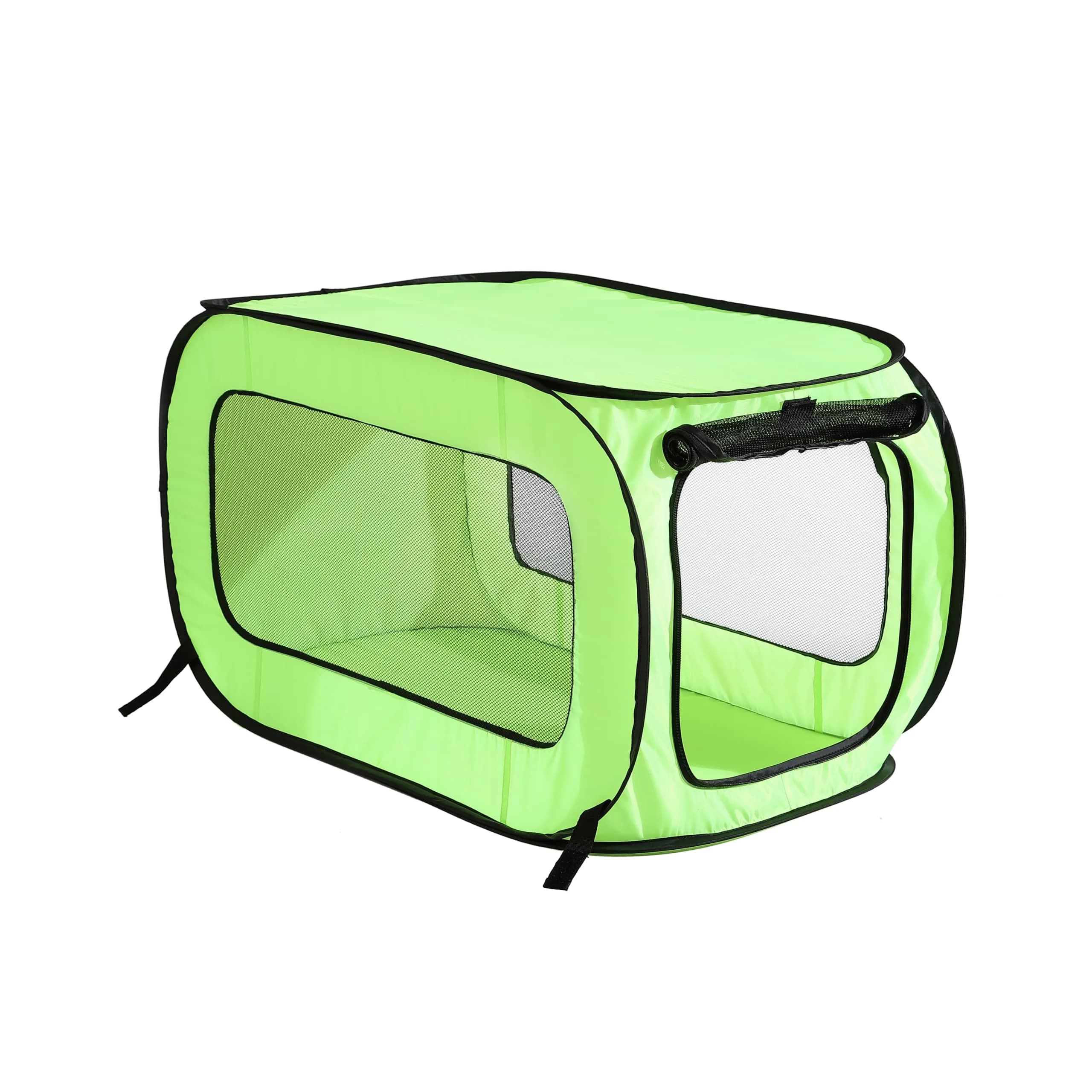 Beatrice Home Fashions Animal Cage 32.5"L x 19.5"W x 19.5"H | Collapsible Travel Kennel — Green