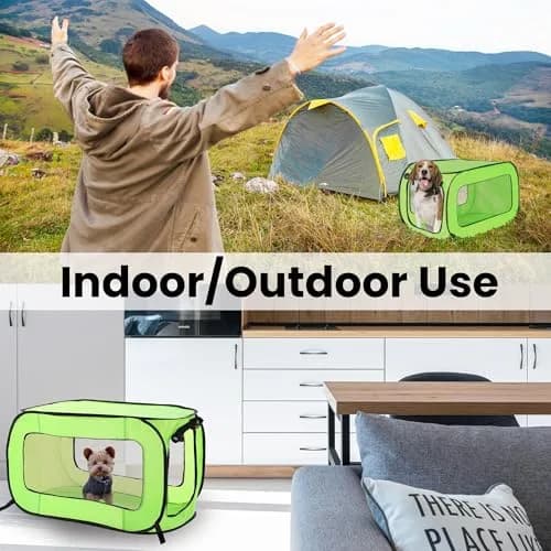 Beatrice Home Fashions Animal Cage 32.5"L x 19.5"W x 19.5"H | Collapsible Travel Kennel thumbnail 6