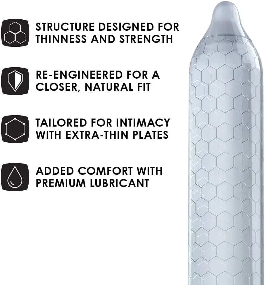 LELO HEX Original Ultra Thin Condoms 54mm (12 Count) | Increased Strength, Natural Latex thumbnail 5