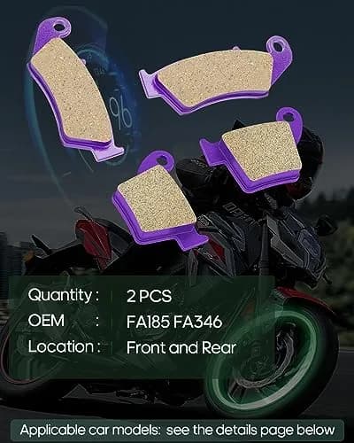SCITOO Front and Rear Brake Pads for Honda CR125R 2002-2007 | OEM Quality, Carbon Fiber thumbnail 2