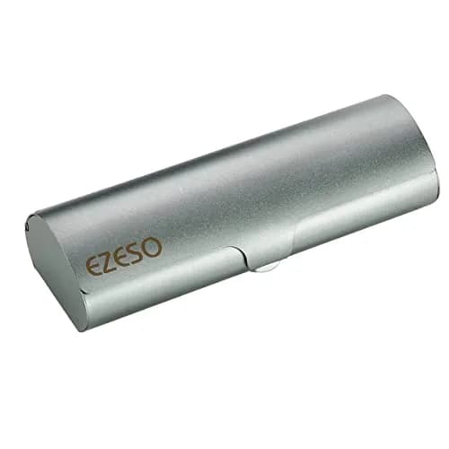 EZESO ESSENTIAL SKINCARE Hard Shell Eyeglass Case | Aluminum Alloy with Suede Lining, Gun Gray (Small) thumbnail 1