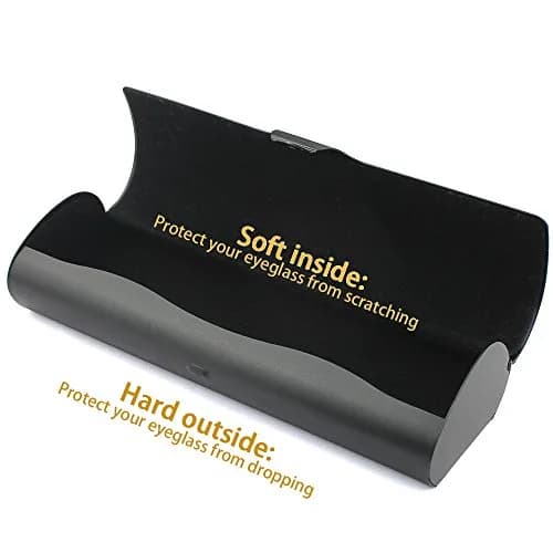 EZESO ESSENTIAL SKINCARE Hard Shell Eyeglass Case | Aluminum Alloy & Suede, Black-Small, 16cm (6.3in) thumbnail 6