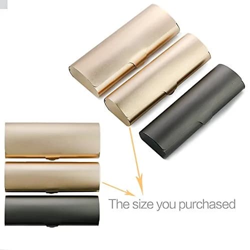 EZESO ESSENTIAL SKINCARE Hard Shell Eyeglass Case | Aluminum Alloy & Suede, Black-Small, 16cm (6.3in) thumbnail 8