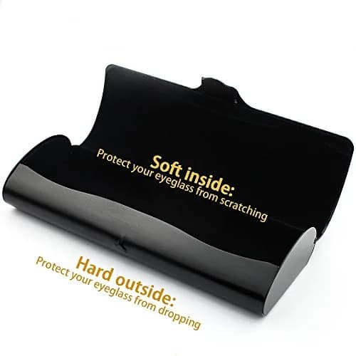EZESO ESSENTIAL SKINCARE Hard Eyeglass Case for Men, Aluminum Alloy with Suede Lining, Black-Large (16.4 cm x 6.6 cm x 3.9 cm) thumbnail 6