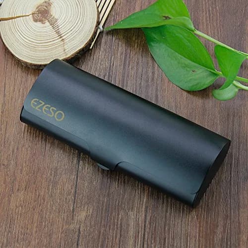 EZESO ESSENTIAL SKINCARE Hard Eyeglass Case for Men, Aluminum Alloy with Suede Lining, Black-Large (16.4 cm x 6.6 cm x 3.9 cm) thumbnail 7