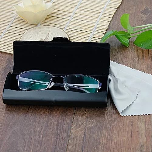 EZESO ESSENTIAL SKINCARE Hard Eyeglass Case for Men, Aluminum Alloy with Suede Lining, Black-Large (16.4 cm x 6.6 cm x 3.9 cm) thumbnail 2