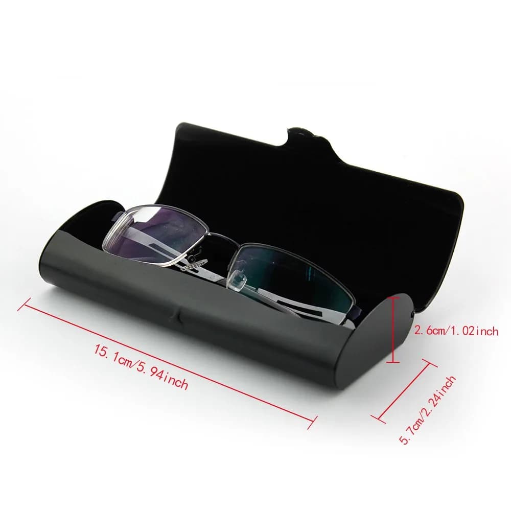 EZESO ESSENTIAL SKINCARE Hard Eyeglass Case for Men, Aluminum Alloy with Suede Lining, Black-Large (16.4 cm x 6.6 cm x 3.9 cm) - view 3