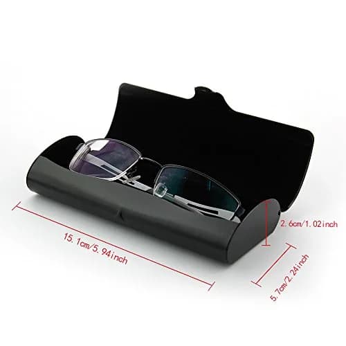 EZESO ESSENTIAL SKINCARE Hard Eyeglass Case for Men, Aluminum Alloy with Suede Lining, Black-Large (16.4 cm x 6.6 cm x 3.9 cm) thumbnail 3