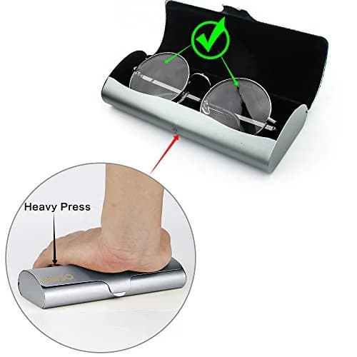 EZESO ESSENTIAL SKINCARE Hard Eyeglass Case for Men | Aluminum Alloy & Suede Lined, Gun Gray Large thumbnail 5