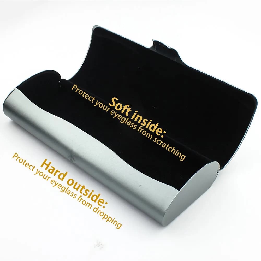 EZESO ESSENTIAL SKINCARE Hard Eyeglass Case for Men | Aluminum Alloy & Suede Lined, Gun Gray Large - view 6