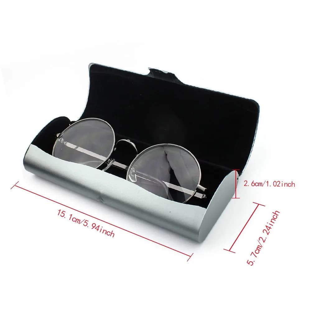 EZESO ESSENTIAL SKINCARE Hard Eyeglass Case for Men | Aluminum Alloy & Suede Lined, Gun Gray Large - view 3