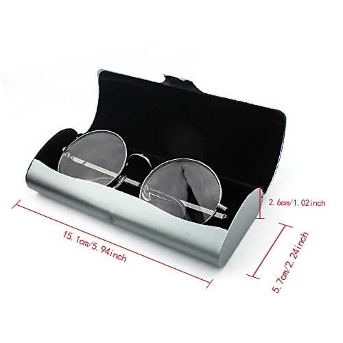 EZESO ESSENTIAL SKINCARE Hard Eyeglass Case for Men | Aluminum Alloy & Suede Lined, Gun Gray Large thumbnail 3
