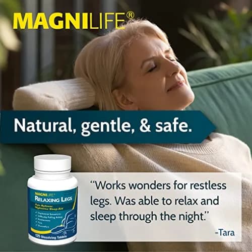 MagniLife Relaxing Legs Sublingual Tablets 125 Count | Nighttime Support for Restless Legs & Sleep thumbnail 4