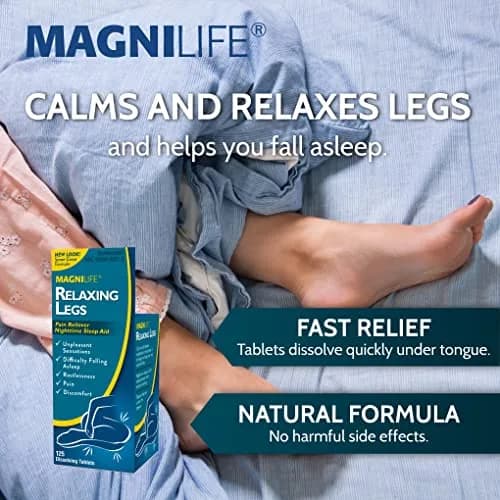 MagniLife Relaxing Legs Sublingual Tablets 125 Count | Nighttime Support for Restless Legs & Sleep thumbnail 3
