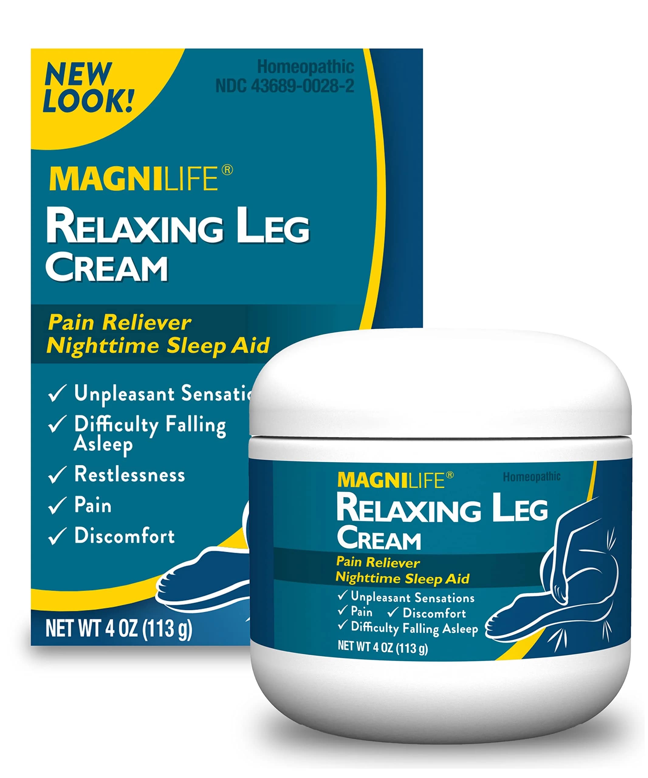 MagniLife Relaxing Leg Cream 4 Oz | Fast-Absorbing Lavender & Magnesium Bedtime Moisturizer