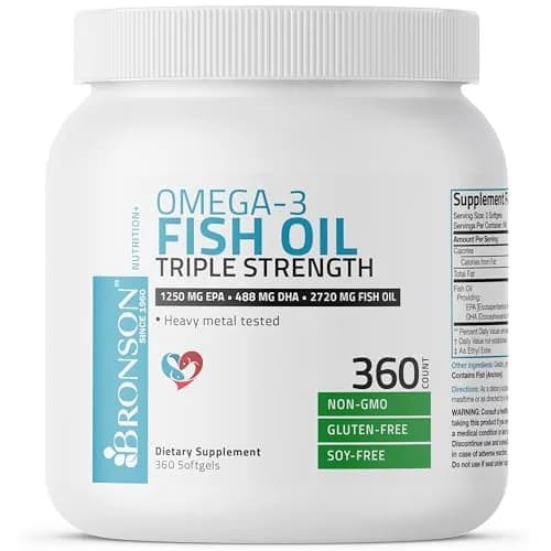Bronson Omega-3 Fish Oil High EPA/DHA Triple Strength 2720 mg | Supports Heart, Brain & Vision thumbnail 3