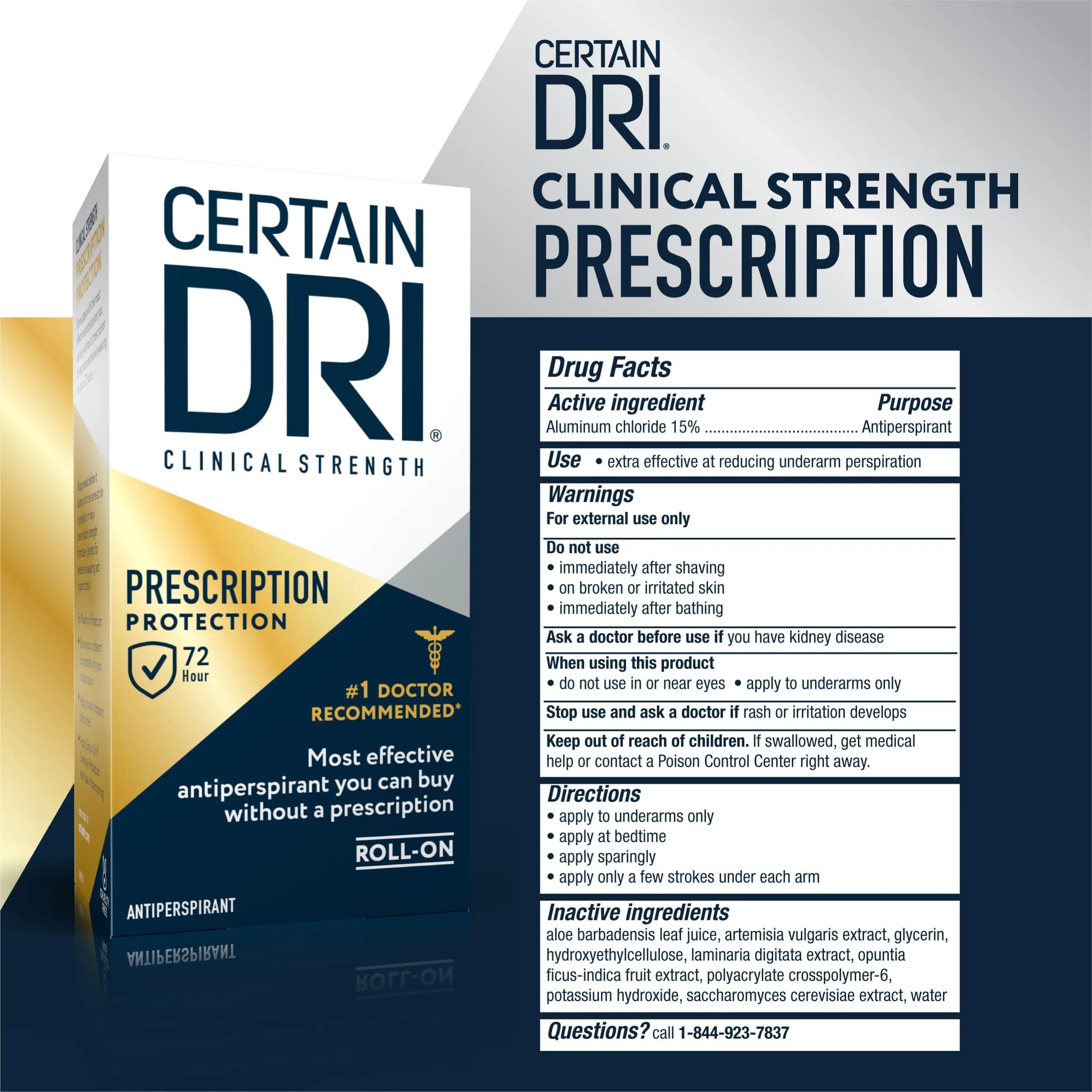 Certain Dri Prescription Strength Clinical Antiperspirant Roll-On 1.2 fl oz | 72-Hour Sweat & Odor Protection - view 6