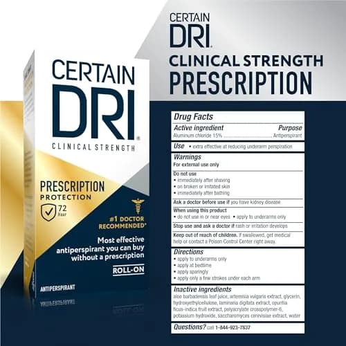 Certain Dri Prescription Strength Clinical Antiperspirant Roll-On 1.2 fl oz | 72-Hour Sweat & Odor Protection thumbnail 6