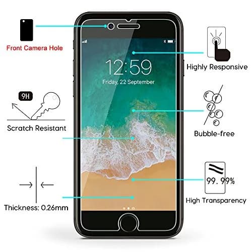 OMOTON SmoothArmor 9H Tempered Glass Screen Protector for iPhone 8 Plus / 7 Plus | HD Scratch Resistant 2 Pack thumbnail 4