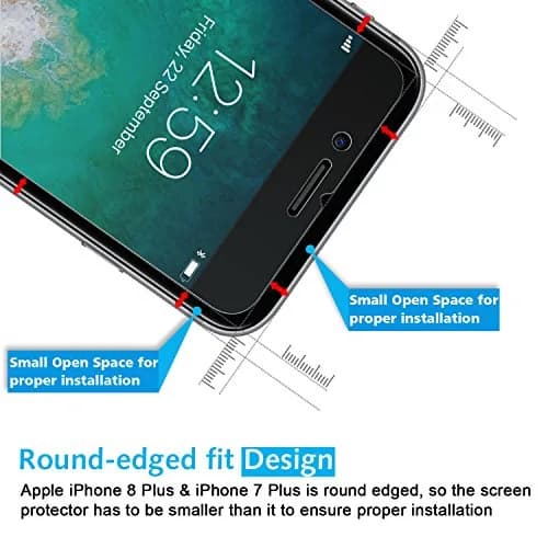 OMOTON SmoothArmor 9H Tempered Glass Screen Protector for iPhone 8 Plus / 7 Plus | HD Scratch Resistant 2 Pack thumbnail 3