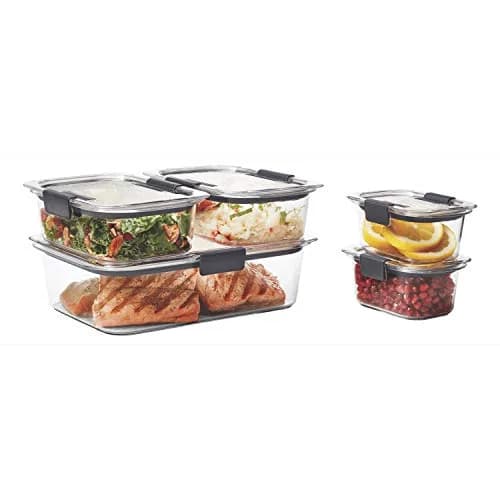 Rubbermaid Brilliance Food Storage Containers Set of 5 (10 Pieces) 1.1L (37 fl oz) | Airtight & Leak-Proof for Kitchen Pantry Organization thumbnail 2