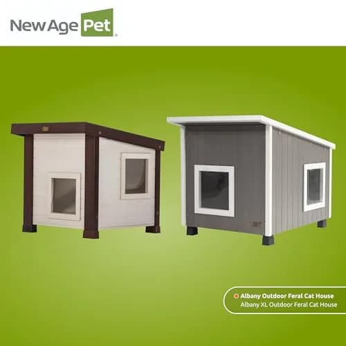 New Age Pet ECOFLEX Albany Outdoor Cat House, Maple/Brown | Weatherproof, Elevated & Easy to Clean thumbnail 8