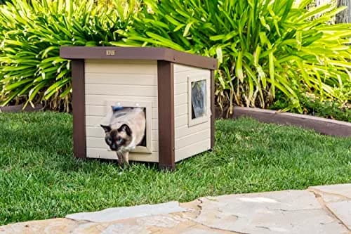 New Age Pet ECOFLEX Albany Outdoor Cat House, Maple/Brown | Weatherproof, Elevated & Easy to Clean thumbnail 2