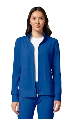 Cherokee iFlex Scrub Jacket for Women 2 Pocket Zip Front Royal XS | Shape Retention & All-Day Comfort thumbnail 1