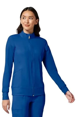 Cherokee iFlex Scrub Jacket for Women 2 Pocket Zip Front Royal XS | Shape Retention & All-Day Comfort thumbnail 4